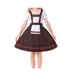 Girls German Dirndl Dress 2 Pc Bavarian Oktoberfest Costume Sz 4-6